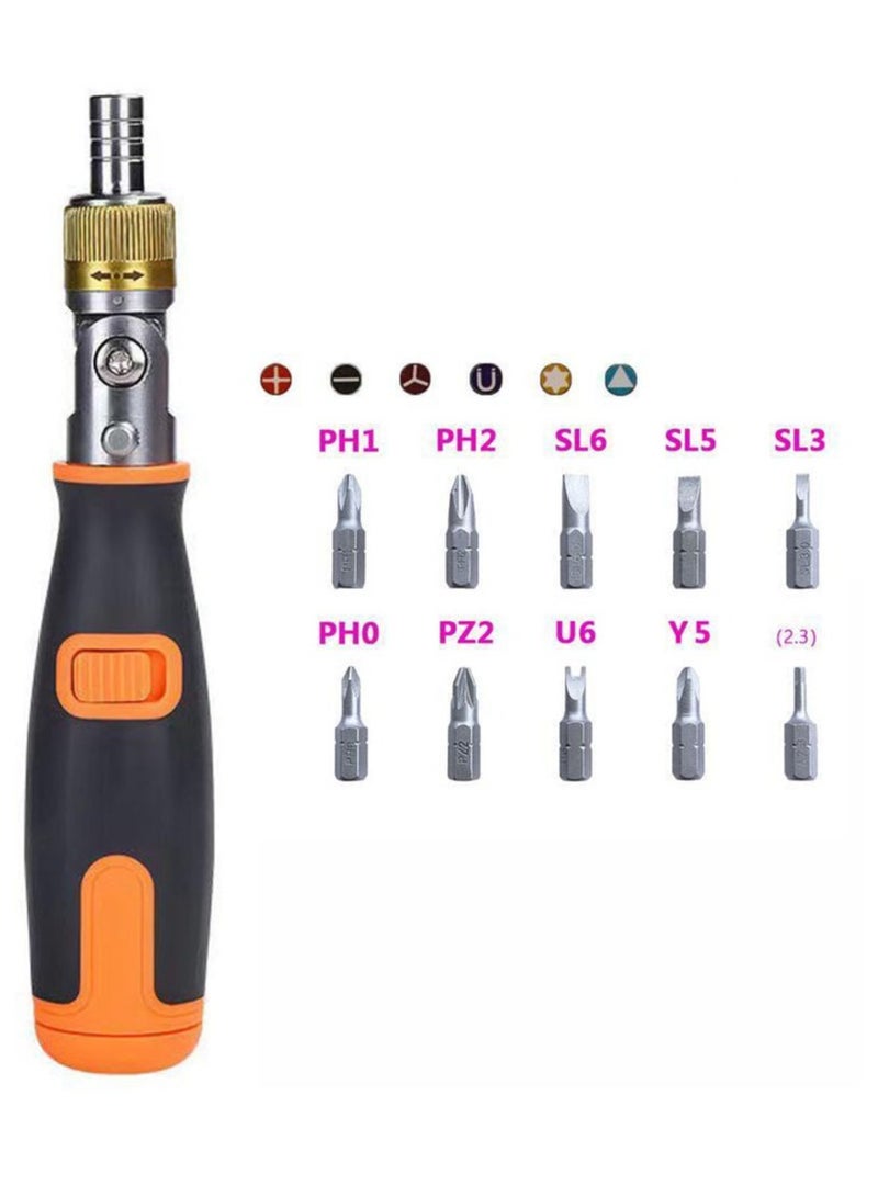 Household Portable 10 in 1 hidden Bit Multi angle Ratchet Corner Screwdriver Set Multi function Screwdriver - Image 5