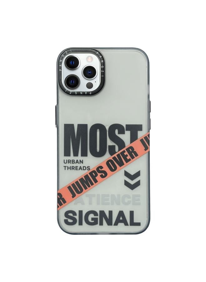 Green Tiger For iPhone 13 Pro Double Layer Frosted IMD Series TPU + PC Phone Case(Orange Diagonal Stripe)