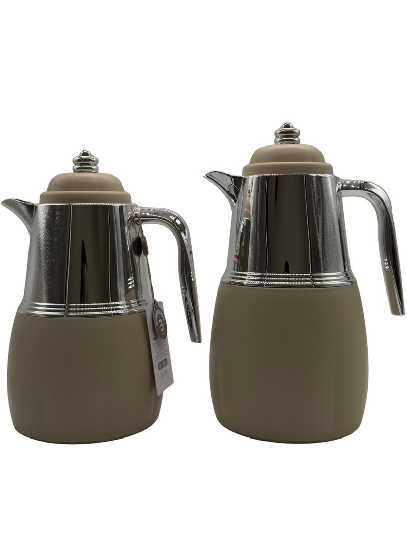 AL-GANNAS 2 Peice Thermos Set for Tea & Coffee | 1L & 0.7L | High-Quality with 2-Year Heat Retention Warranty | Elegant New Design - Image 1