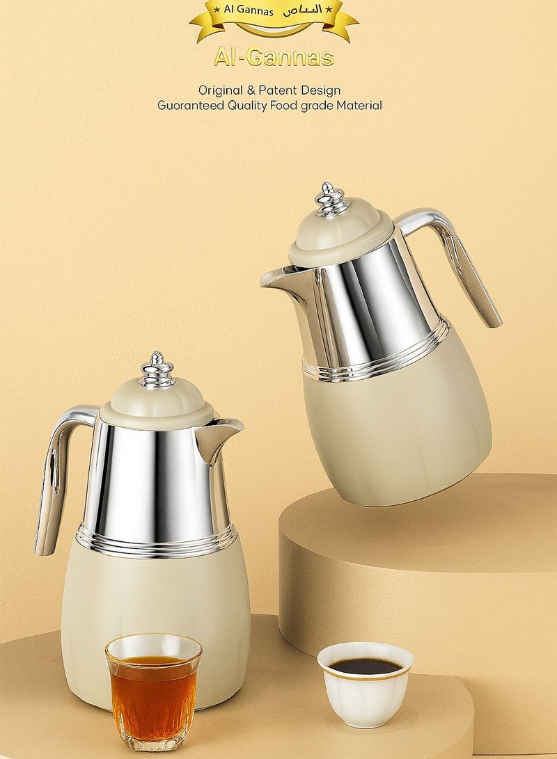 AL-GANNAS 2 Peice Thermos Set for Tea & Coffee | 1L & 0.7L | High-Quality with 2-Year Heat Retention Warranty | Elegant New Design - Image 5