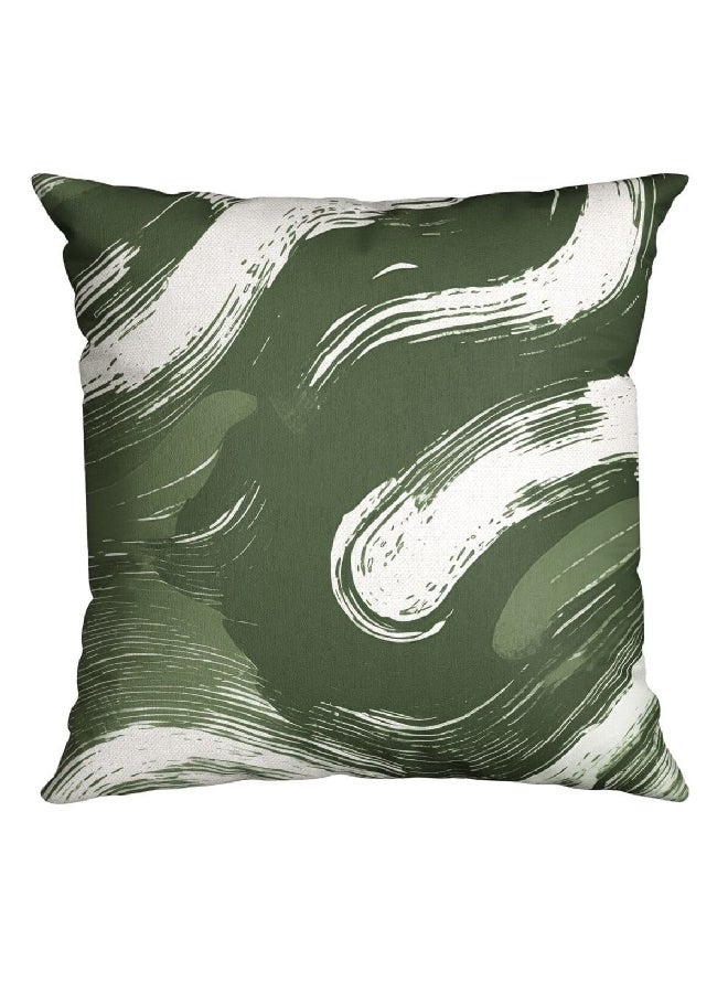 Belchior Silk Home Brush Painting Printed Decorative Cushion Green and White 43 x 43 cm 400601 - Image 1