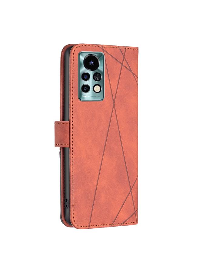 اس-توب جراب لهاتف Infinix Note 11 Pro مصنوع من الجلد بمشبك مغناطيسي ونمط معيني - Image 3