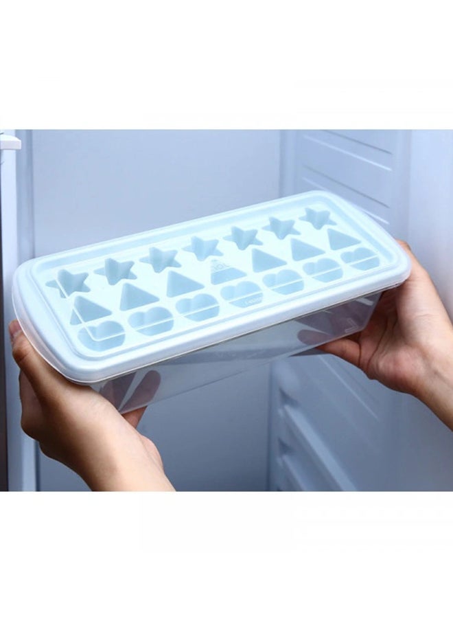 Inochi Kari 21 Slot Creative Ice Tray with Lid | Ice Cube Molds in Star, Triangle and Heart Shapes | Flexible Ice Cube Molds | Easy-Release Ice tray for Freezer | With Antibacterial Additives (Ag+) | BPA Free | Pearl White | Set of 2 pcs - pzsku/Z5F659395DC3448B03465Z/45/_/1713258302/d662e004-ac26-4141-b0cd-f3aed093c4e4