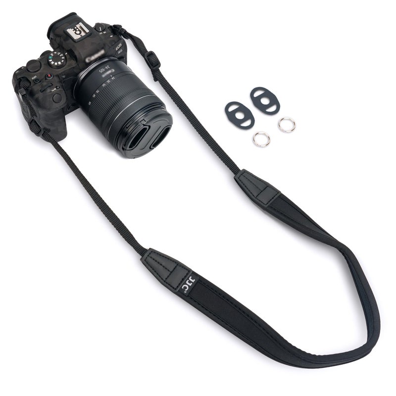 JJC Soft Camera Shoulder Neck Strap for Sony A6700 A6600 A6500 A6400 A6300 A6100 A6000 ZVE10 ZV-E1 A7RV A7IV A7SIII Fuji X-M5 XM5 X100VI X-T5 X-S10 Canon EOS M50 M6 Mark II Nikon Z30 Z50 Panasonic GX85 - Image 1
