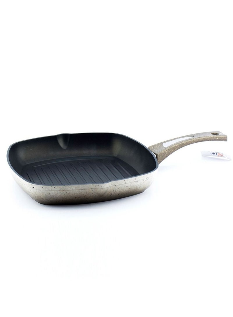 Hic Granite grill pan size 28 cm beige color 