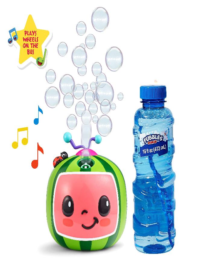 Little Kids CoComelon NO Spill Musical Bubble Machine | Bubble Toy for Baby, Toddlers and Kids | Amazon Toys Exclusive with 16 oz of Extra Bubble Solution (Bubble Solution Bottle Colors Will Vary) - Image 1