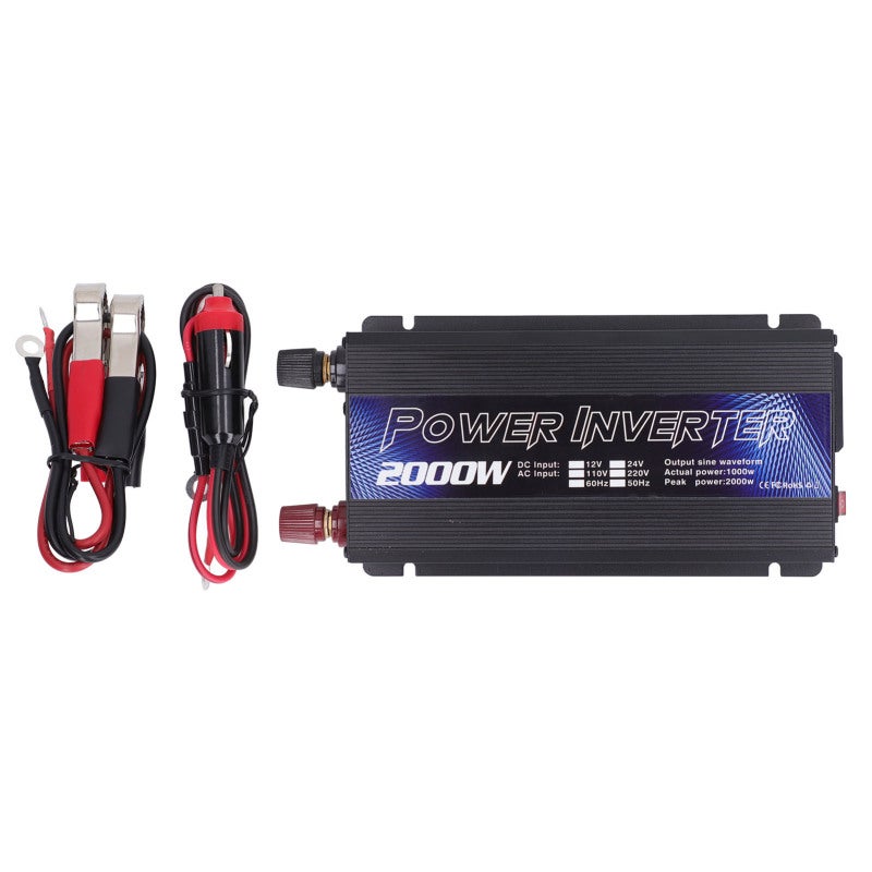 Rohs 2000W Modified Sine Wave Power Inverter 12V DC to AC Converter with USB Port - Low Noise Fan Design for Car Camping Home Outdoor Use - Image 1