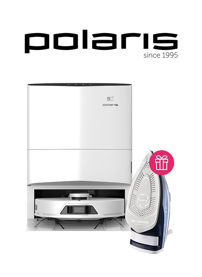 Polaris Polaris PVCRAC 7750 WIFI IQ Home Robot vacuum cleaner, self-cleaning station with Polaris Steam Iron 3074 For Free  - Image 1