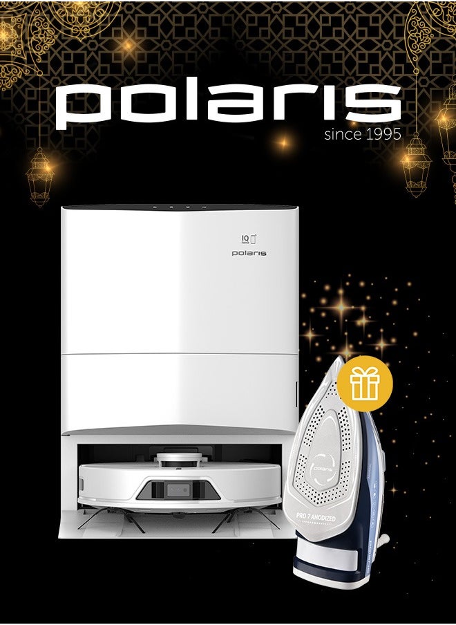 Polaris Polaris PVCRAC 7750 WIFI IQ Home Robot vacuum cleaner, self-cleaning station with Polaris Steam Iron 3074 For Free  - Image 2
