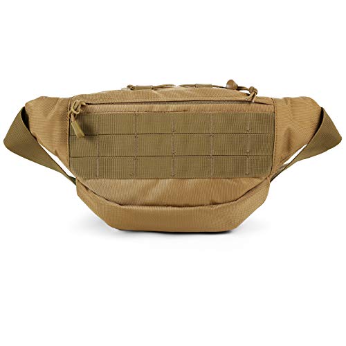 FRTKK Tactical Fanny Pack Military Waist Bag Pack with USA Flag Patch Utility Hip Pack with Adjustable Strap for Outdoors Fishing Cycling Camping Hiking Dog Walking Tan 2 - Image 3