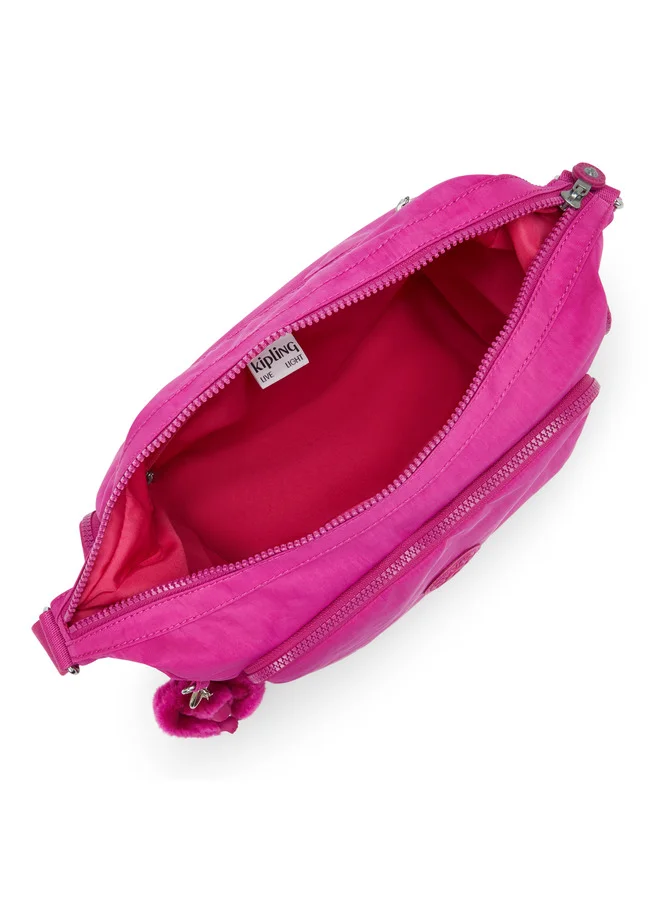 kipling Gabb Glowing Fuchsia Large Crossbody