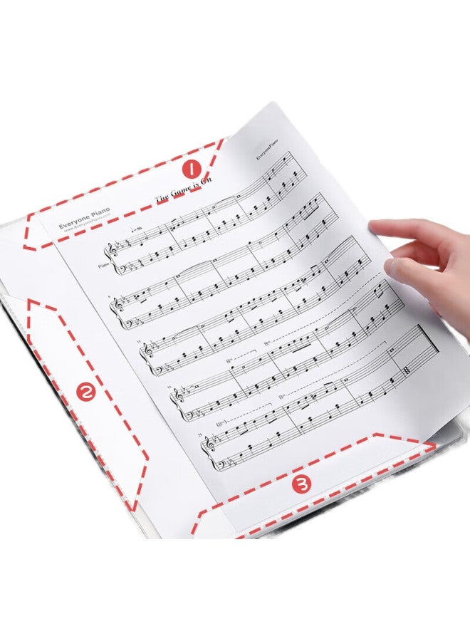 Sunwood 30 Sheets 60 Pages A4 Mushroom Clip Music Folder, Sheet Music Folder Document Folder, Guitar And Guzheng Sheet Music Folder, Staff Paper Folder, 1387-30 Black - Image 1