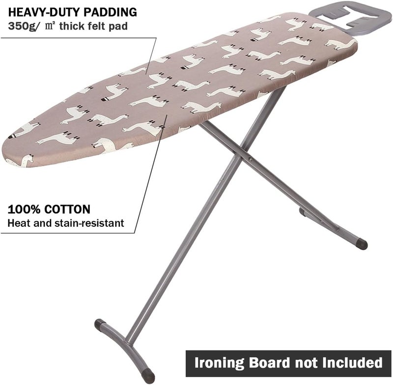 LCLW Ironing Board Cover and Pad 15 x 48,3 Pairs of Hook and Loop Fastener Straps,Elastic Edges,Cotton Iron Board Cover with Scorch Resistant Thick Padding - Image 3