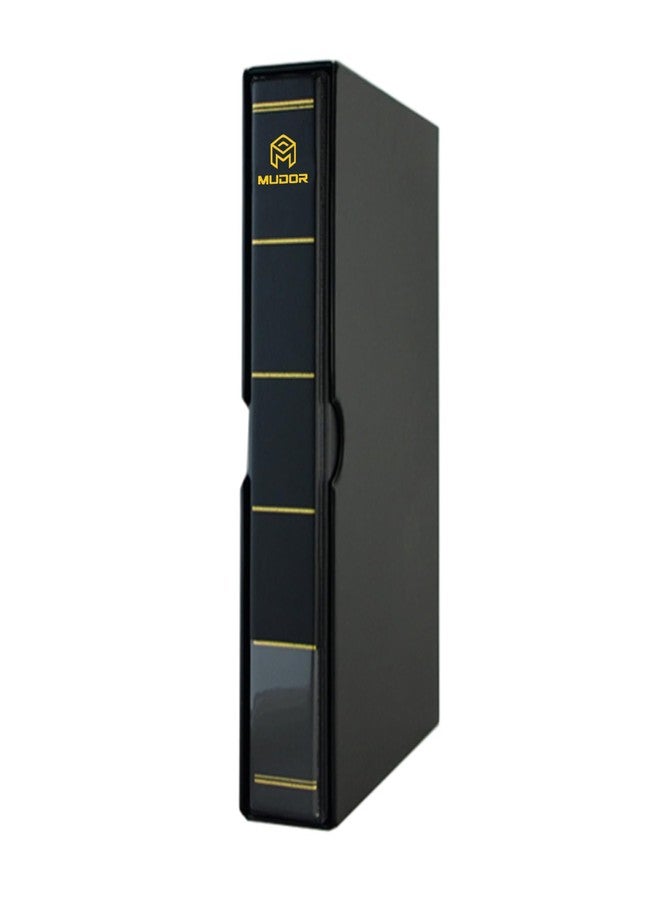 MUDOR Empty Stamp Albums Stockbook for Professional Collectors, Classic Binder with Slipcase (Black) - Image 1