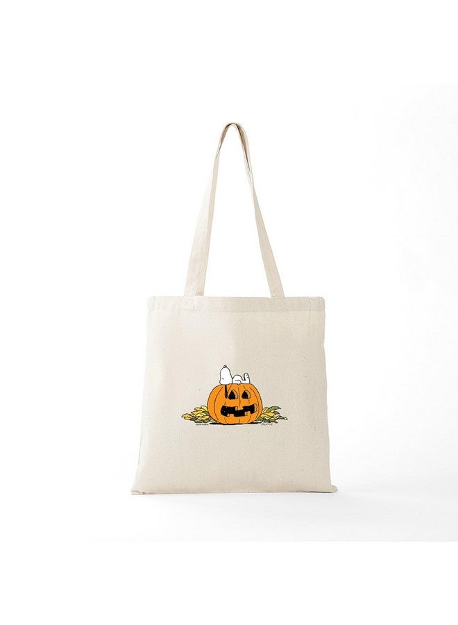 cafe press CafePress Snoopy Jack O Lantern Reusable Natural Beige Canvas Shopping Bag - Image 5