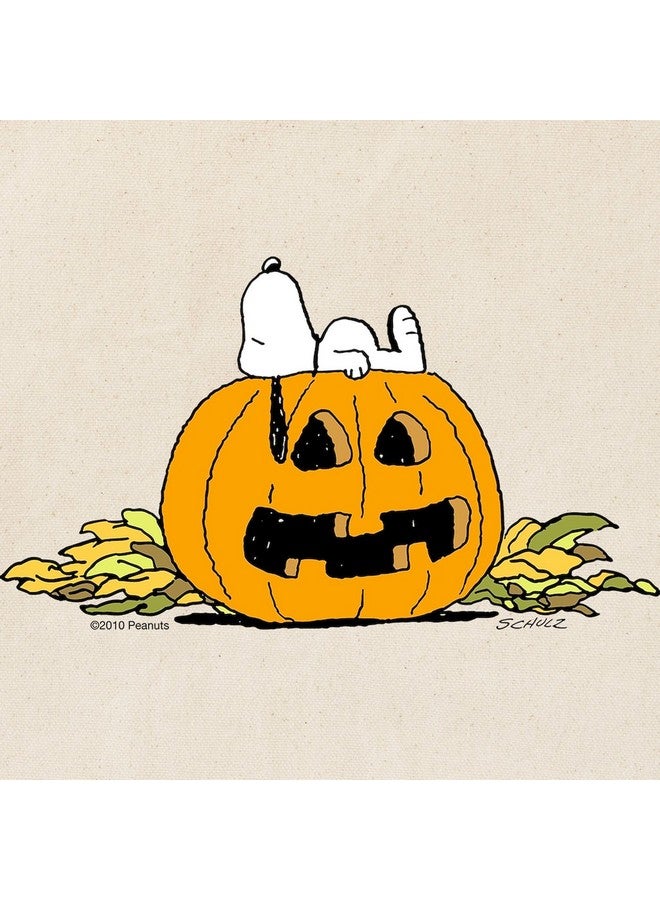cafe press CafePress Snoopy Jack O Lantern Reusable Natural Beige Canvas Shopping Bag - Image 2