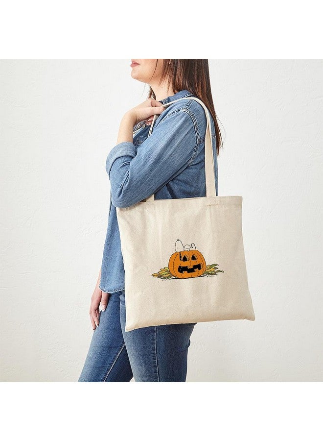 cafe press CafePress Snoopy Jack O Lantern Reusable Natural Beige Canvas Shopping Bag - Image 3