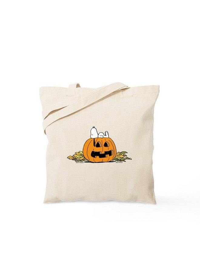cafe press CafePress Snoopy Jack O Lantern Reusable Natural Beige Canvas Shopping Bag - Image 1
