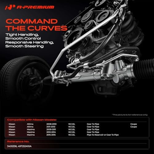 A-Premium APremium Power Steering Return Hose Line Assembly Compatible with Nissan Altima 20082013 Maxima 20092014 V6 35L Gear To Pipe - Image 3
