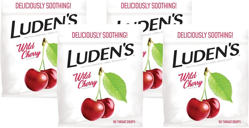 LUDEN'S Deliciously Soothing Throat Drops Wild Cherry Flavor 90 Count Pack of 4 - Image 1