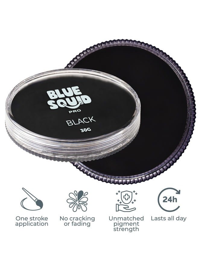 Blue Squid Face Paint Water Based Single Cake Professional Face Paint & Body Paint - Water Activated, Kids Adults Face Painting for Costume, Halloween Makeup, Cosplay - Classic Black Face Paint 30g - Image 3