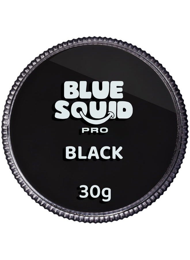 Blue Squid Face Paint Water Based Single Cake Professional Face Paint & Body Paint - Water Activated, Kids Adults Face Painting for Costume, Halloween Makeup, Cosplay - Classic Black Face Paint 30g - Image 1