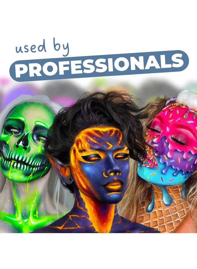 Blue Squid Face Paint Water Based Single Cake Professional Face Paint & Body Paint - Water Activated, Kids Adults Face Painting for Costume, Halloween Makeup, Cosplay - Classic Black Face Paint 30g - Image 2