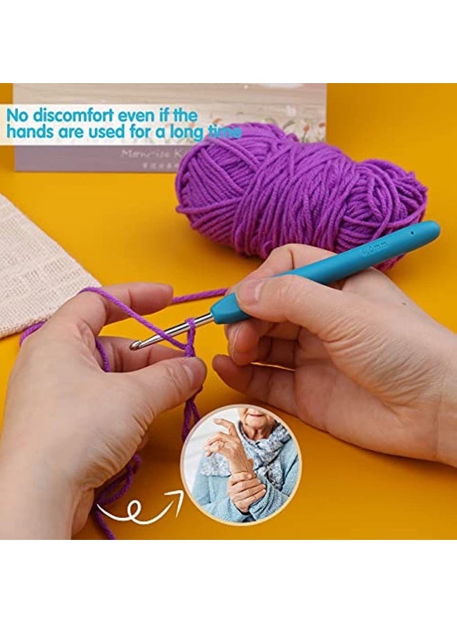 Generic 4.0mm Crochet Aluminum Crochet Rubber Handle Hook Needles Extra Long Knitting Needles With Soft Ergonomic Handle For Beginners And Experienced Crochet Lovers  - Image 4
