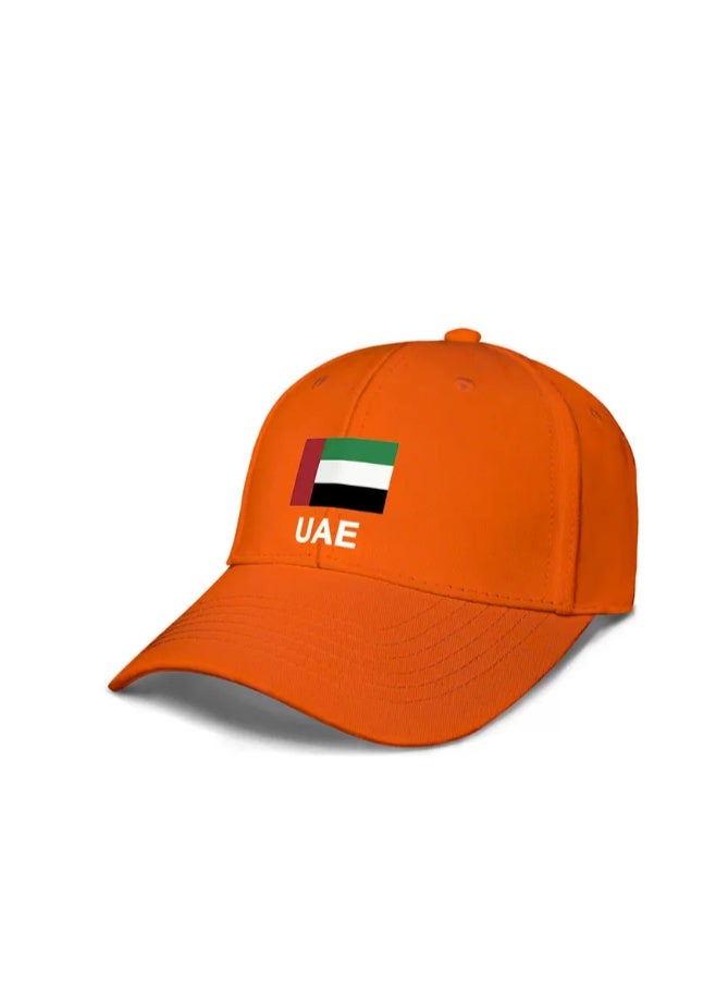 Unisex Baseball Cap with UAE Flag Design for Sun Protection, Orange - Image 1