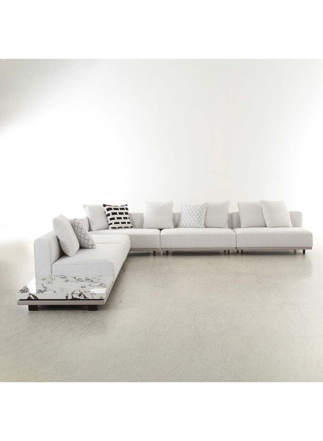 DANUBE HOME أريكة زاوية قماشية V2 أرمادا - أريكة على شكل L مريحة لغرفة المعيشة، غرفة العائلة، المكتب - أريكة حديثة مبطنة مع وسائد ناعمة وقماش متين - بيج - Image 2