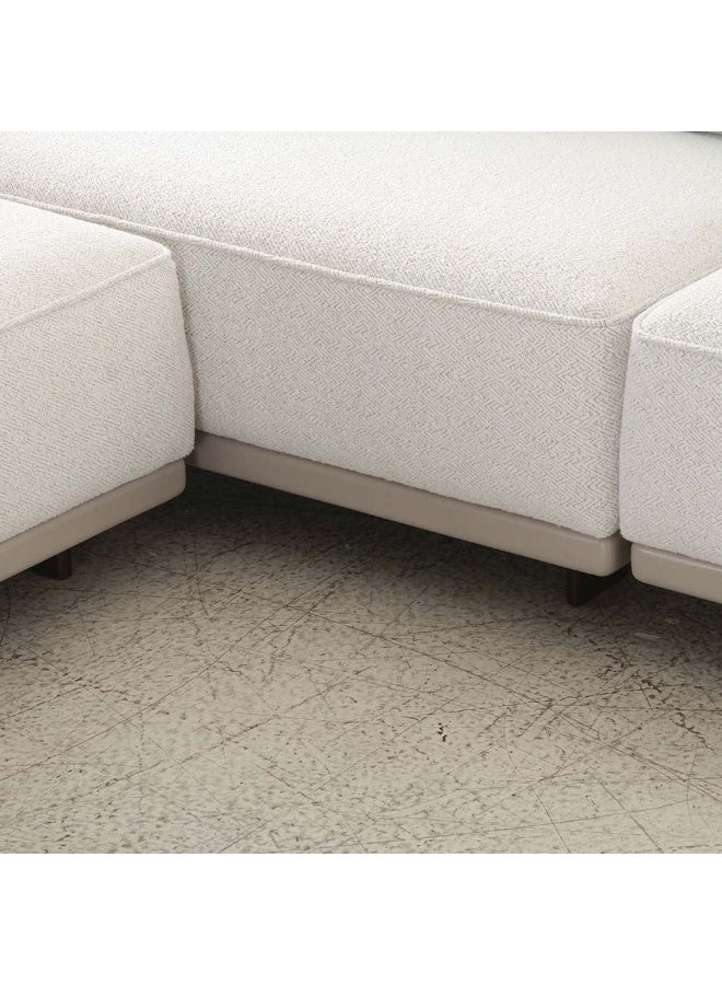 DANUBE HOME أريكة زاوية قماشية V2 أرمادا - أريكة على شكل L مريحة لغرفة المعيشة، غرفة العائلة، المكتب - أريكة حديثة مبطنة مع وسائد ناعمة وقماش متين - بيج - Image 4