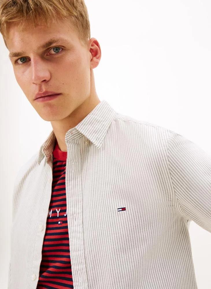 TOMMY JEANS  Slim Stripe Oxford Shirt for Men | Best Price UAE