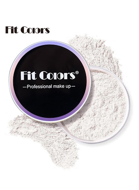Setting Powder Loose Face Powder Lightweight Soft Smooth Brighten Minimizes Pores Long Lasting Oil Control Loose Powder Makeup For Matte Flawless Finish (WHITE)