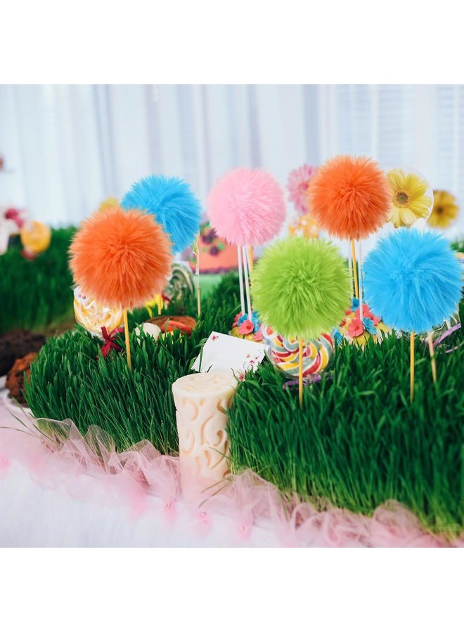 BrightRow 8 Pcs Pom Pom Tree Potted Fluffy Colorful Ball Tree 10 Inch Fuzzy Decor for Reading Event, Birthday Party, Classroom, Gift for Reading Enthusiasts - Image 4