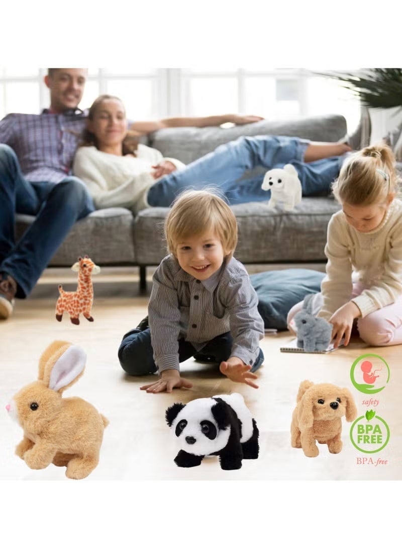 YOKA Hopping Rabbit Interactive Electronic Pet, Plush Bunny Toy with Sounds and Movements, Animated Walking, Wiggle Ears, Twitching Nose, Gifts for Toddlers' Birthday (Rainbow) - Image 3