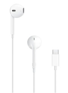 Earpods with USB-C, Wired Earbuds with Microphone & Volume Control – In-Ear Headphones for iPhone 15 Pro Max, iPad Pro/Air, Samsung | High-Quality Sound, Comfortable Fit – White