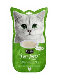 Kit Cat Puree Plus+ Chicken & Collagen Care 4x15g Sachets 