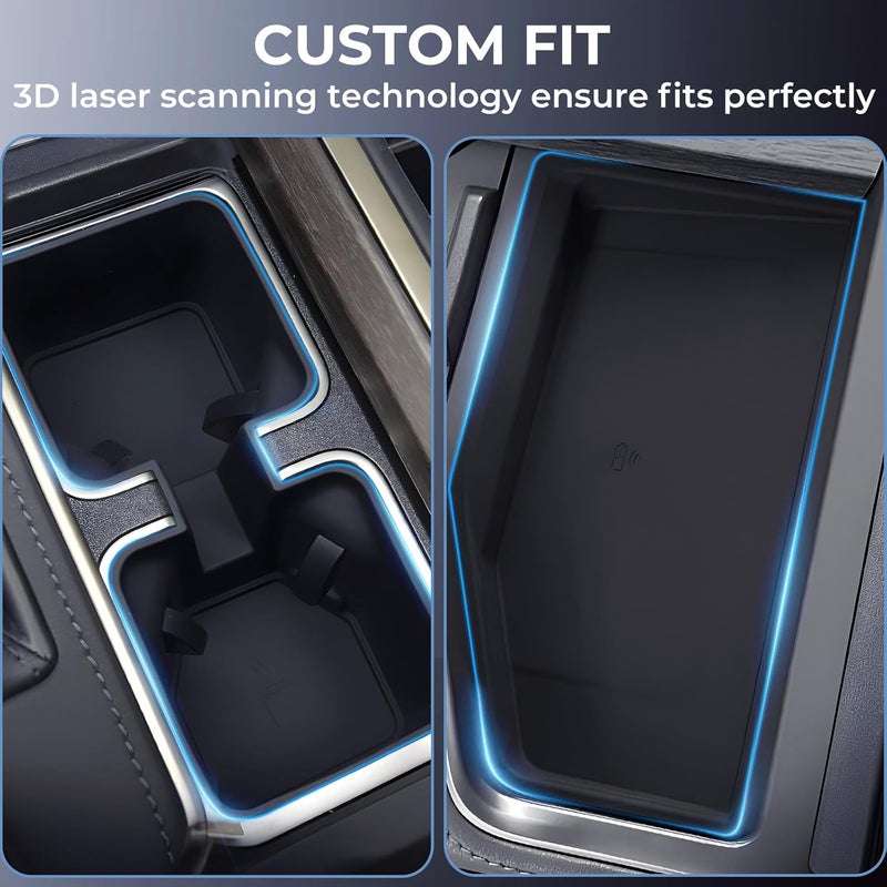 Katorn Cup Holder Insert & Wireless Charging Protective Mats for Lexus GX550 2026 2025 2024, Center Console Interior Accessories Slicone Cup Holder & Wireless Charger Cover Pad for 2024-2026 GX 550 - Image 2