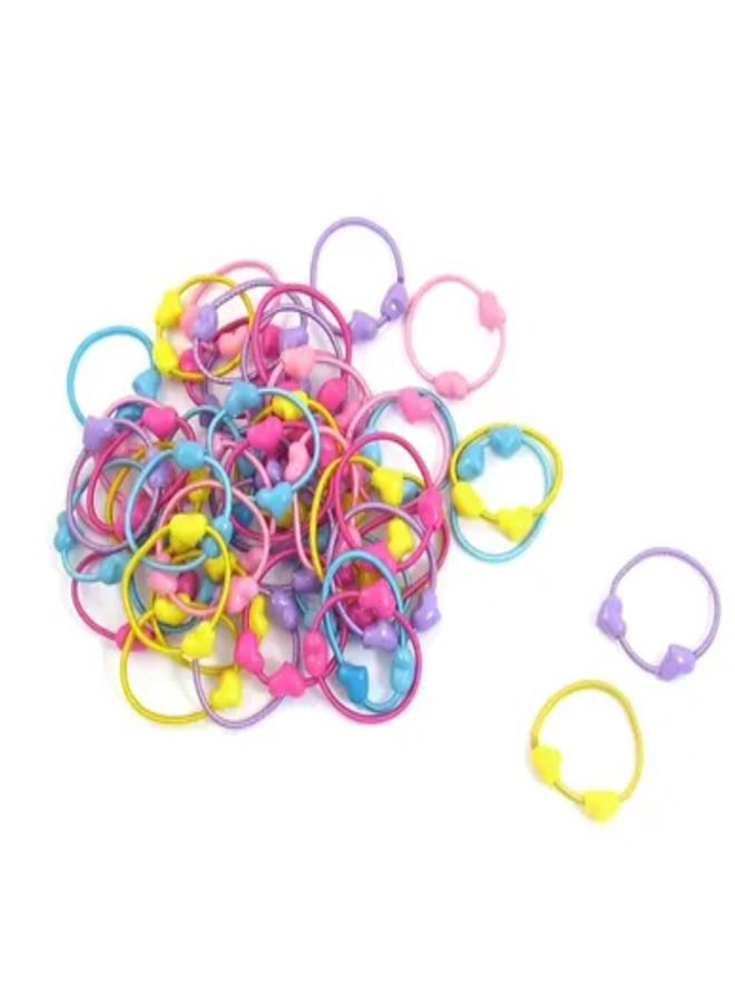 50-Piece Hearts Shape Elastic Band