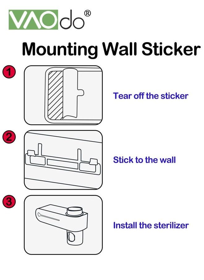 VAOdo UV Toothbrush Sanitizer Holder Sterilizer for All Toothbrushes Wall Mount Sticker Plus Toothpaste Dispenser Wireless for Family Bathroom Kids  - Image 4