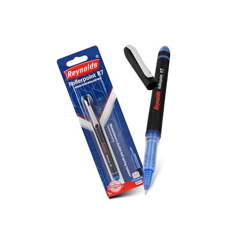 Reynolds R7 RollerBall Pen SET - 1 PEN BLUE | Roller PEN WITH COMFORTABLE GRIP | BLUE ROLLER BALL PENS FOR WRITING | PEN FOR PROFESSIONALS | 0.7 mm TIP SIZE - Image 1