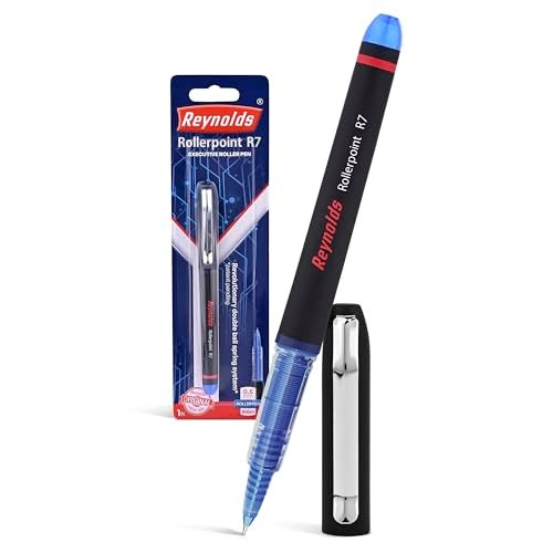 Reynolds R7 RollerBall Pen SET - 1 PEN BLUE | Roller PEN WITH COMFORTABLE GRIP | BLUE ROLLER BALL PENS FOR WRITING | PEN FOR PROFESSIONALS | 0.7 mm TIP SIZE - Image 2