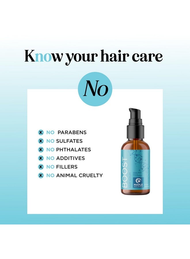 مايبل هوليستكس سيروم البيوتين لنمو الشعر - سيروم إكليل الجبل لتكثيف الشعر مع النعناع والكافيين وزيت الخروع الأسود لنمو الشعر - سيروم تكثيف الشعر لنمو الشعر للرجال والنساء - نباتي وخالٍ من القسوة - Image 4