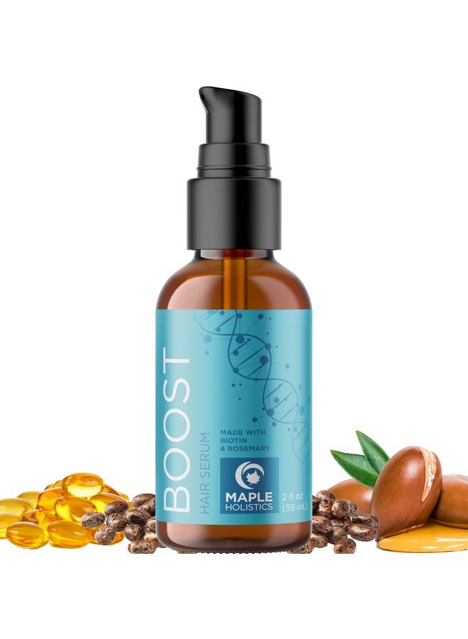 مايبل هوليستكس سيروم البيوتين لنمو الشعر - سيروم إكليل الجبل لتكثيف الشعر مع النعناع والكافيين وزيت الخروع الأسود لنمو الشعر - سيروم تكثيف الشعر لنمو الشعر للرجال والنساء - نباتي وخالٍ من القسوة - Image 1