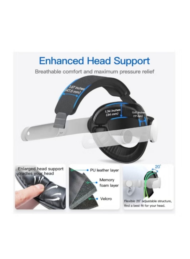 BEILINGDUN BEILINGDUN Head Strap for Meta Quest 3, Replacement Elite Strap for Enhanced Comfort, Reduce Facial Pressure, Ergonomic Adjustable Durable Headstrap VR Accessories for Quest3  - Image 3