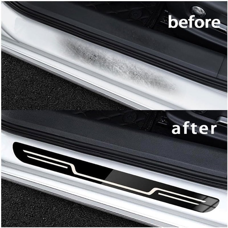 4Pcs Car Door Sill Protector for Fiat Egea Station Wagon (358) 2020-, Anti-Scratch Door Entry Guard Protective Film, Auto Scuff Plate Cover Accessories,Silver - Image 3
