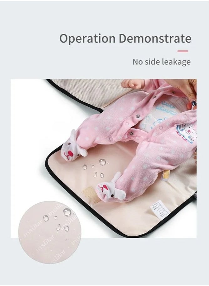 MIXDE Baby Diaper Changing Pad with Cushioned Pillow and Multiple Pockets, 3 Layers Waterproof, Foldable and Portable Changing Mat for Infants  - Image 5