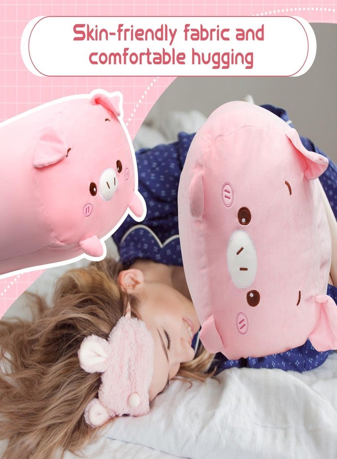 Woanger 35.4 Inches Pig Plush Pillow Cute Pink Soft Pig Plush Body Pillow Cylindrical Body Giant Stuffed Animal Large Kawaii Cartoon Hugging Toy Gifts Birthday Bedding Sleeping - Image 5