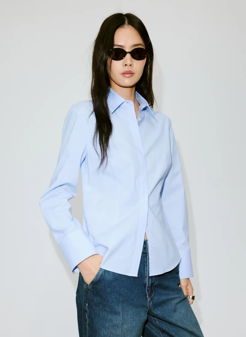 مانجو Slim-Fit Poplin Shirt