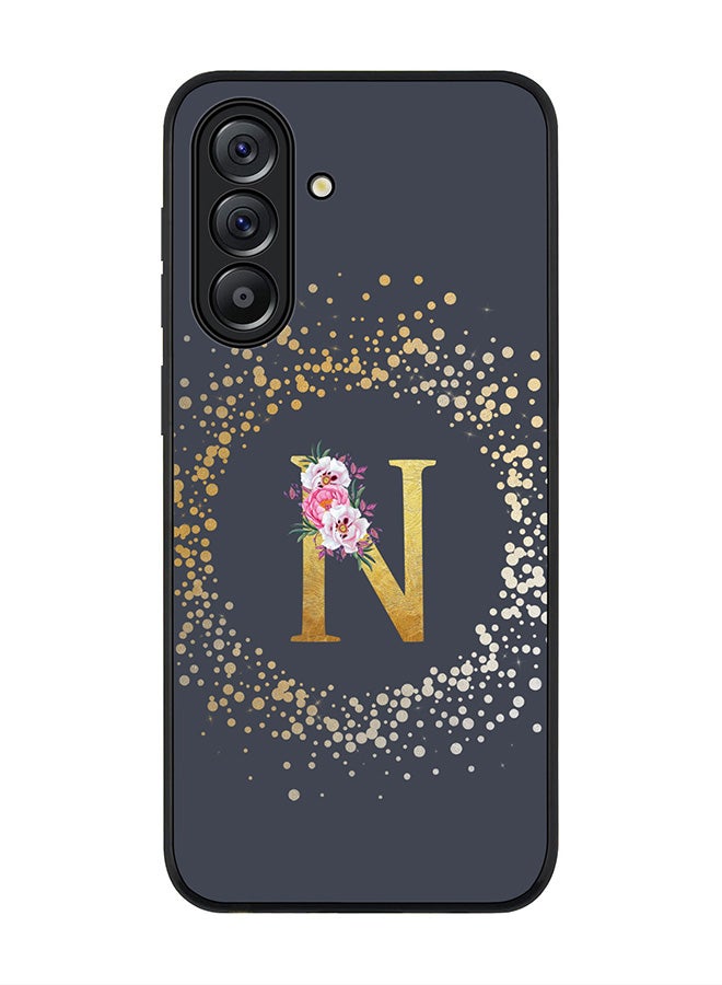 Stylizedd For Samsung Galaxy A56 5G Case,Slim fit Camera Protection, Shockproof Thin Phone cover  - Custom Monogram Floral - N  (Grey ) - Image 1